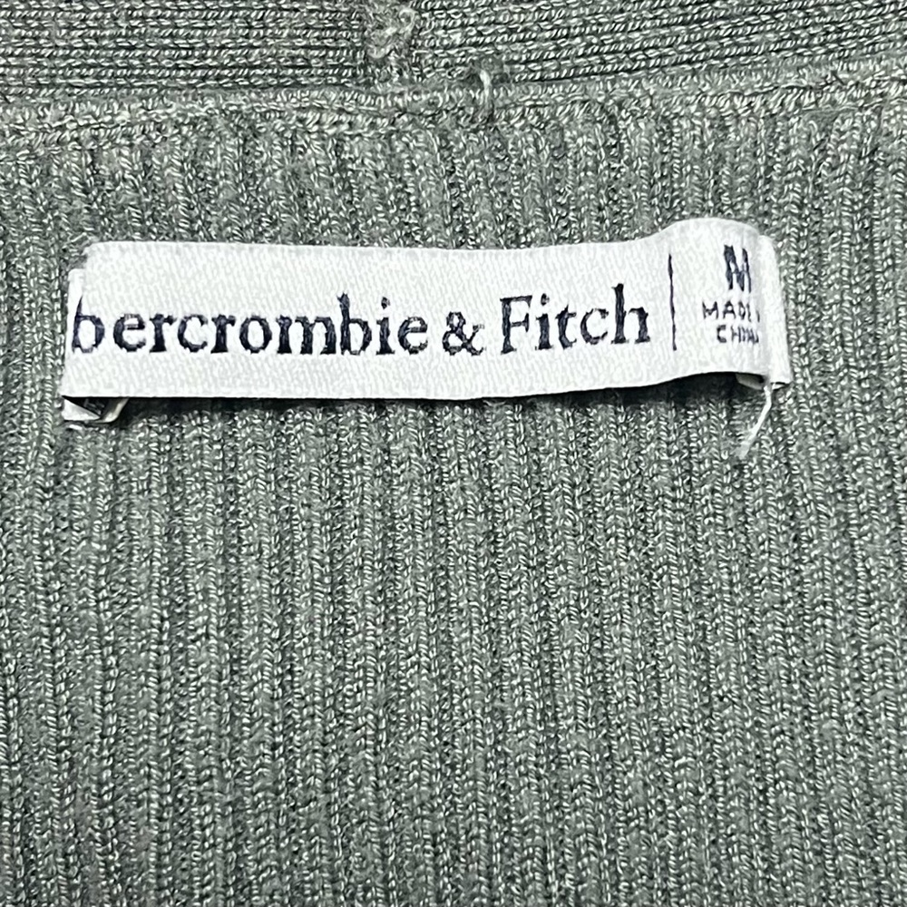 Abercrombie And Fitch Ribbed Cardigan Sweater Green Heritage Size Medium - Picture 3 of 6